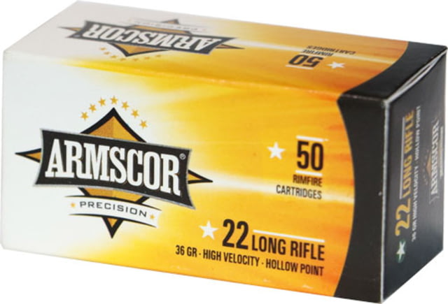 scor Precision Inc .22 Long Rifle 36 Grain High Velocity Hollow Point Brass Cased Rimfire 50 Rounds 50RD Ammo