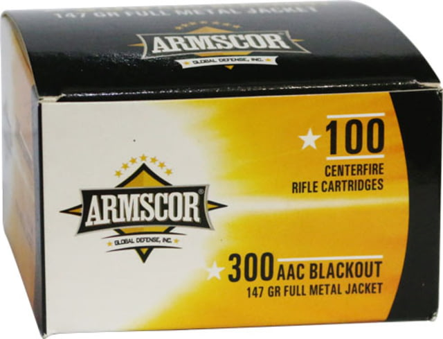 scor Precision Inc .300 AAC Blackout 147 Grain Full Metal Jacket Brass Cased Rifle 100 Rounds 100RD Ammo