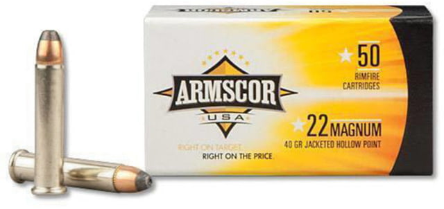 scor Precision Inc USA .22 Winchester Magnum Rimfire 40 Grain Jacketed Hollow Point Nickel Plated Brass Ammunition 50 Rounds 50RD Ammo