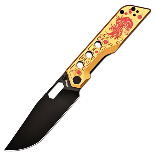 Artisan Cutlery Beest Linerlock Brass ATZ - Artisan Cutlery
