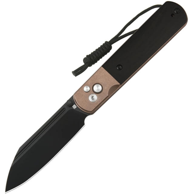Artisan Cutlery Holm Button Lock Ebony ATZ - Artisan Cutlery