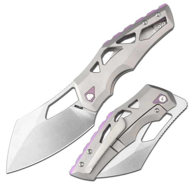 Artisan Cutlery Tortoise Framelock Titanium PP ATZ - Artisan Cutlery