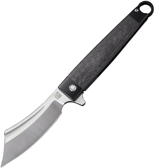 Artisan Cutlery Cutlass Framelock Black Folding Knife 3.5" satin finish S35VN stainless blade Black titanium handle with carbon fiber inlay