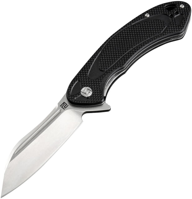 Artisan Cutlery Eterno Linerlock Folding Knife 5in Closed 3.5in Stonewash D2 Tool Steel Blade Black Textured G10 Handle - Artisan Cutlery