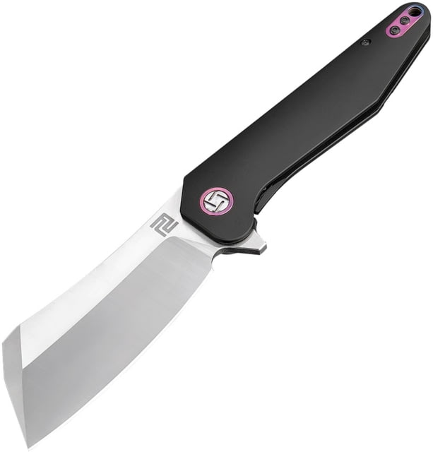 Artisan Cutlery Osprey Framelock Folding Knife 5in Closed 3.75in Satin Bohler M390 SS Blade Black Titanium Handle Pocket Clip Black Nylon Zippered