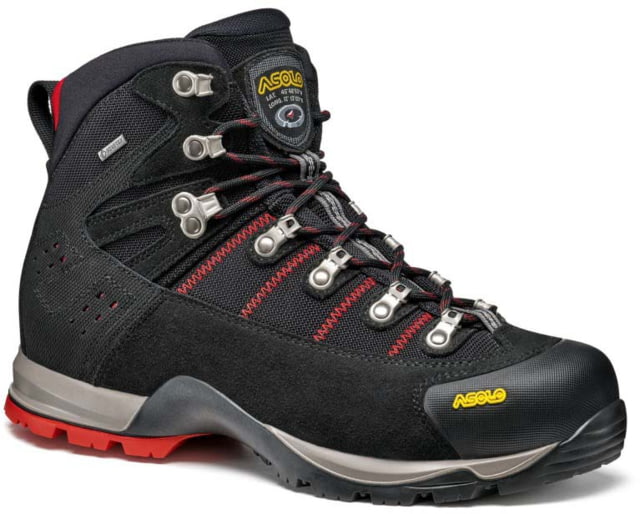 Asolo Fugitive GTX Hiking Boots - Men's Black/Red 11.5US