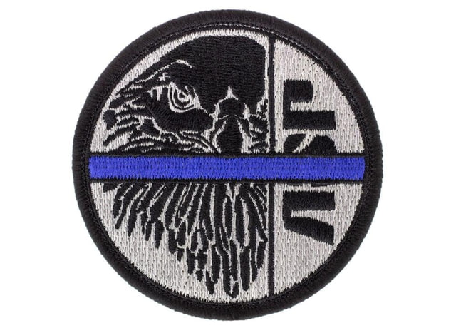 ASP Blue Line Patches Black/Silver - Asp