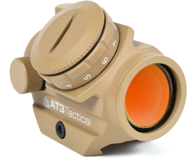 AT3 Tactical 1x23mm Micro Red Dot Reflex Sight 2 MOA Red Dot No Riser Flat Dark Earth No Riser - At3 Tactical