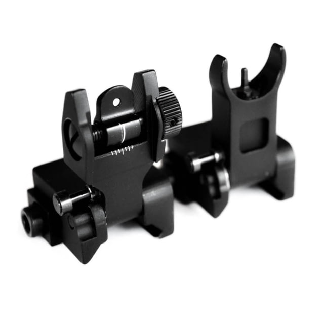 AT3 Tactical AR-15 Pro Series Flip-Up Backup Mounted Iron Sights w/ Front/Rear Set Same Plane - At3 Tactical