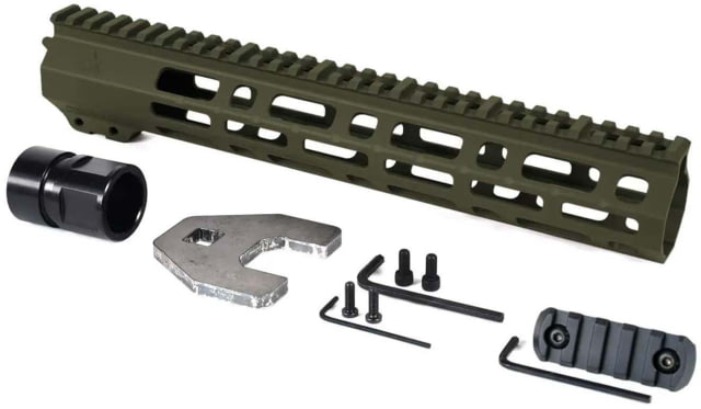 AT3 Tactical SPEAR M-Lok AR-15 Free Float Handguard 12 in OD Green - At3 Tactical