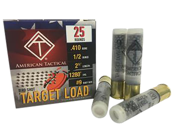 rican Tactical Imports Target Load 410 Gauge 2.5in 1/2 Oz Shotgun 20 Rounds Ammo