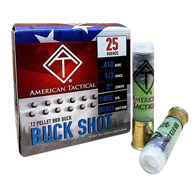 rican Tactical Imports Shotshell 410 Gauge 12 Pellet Shotgun Buckshot 25 Rounds 25RD Ammo