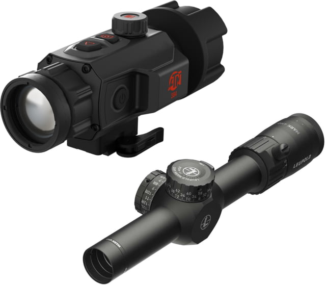 ATN TICO 6 1x35mm 384x288px Thermal Clip On & Leupold Mark 4HD 1-4.5x24 LPVO Rifle Scope w/ HPR-1 Reticle 30mm Tube Second Focal Plane Black