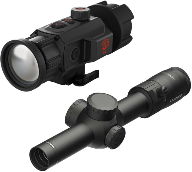 ATN TICO 6 1x50mm 640x512px Thermal Clip On & Leupold Mark 4HD 1-4.5x24 LPVO Rifle Scope w/ Illum. FireDot BDC Reticle 30mm Tube Second Focal Plane