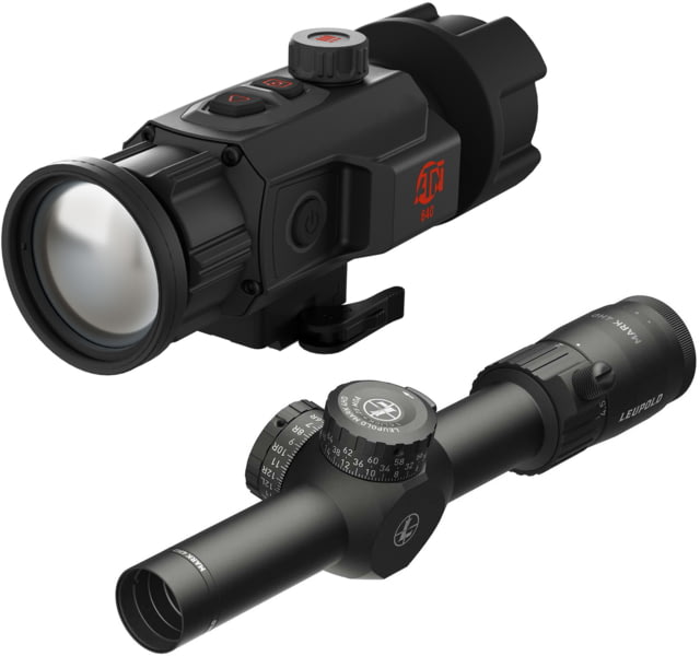 ATN TICO 6 1x50mm 640x512px Thermal Clip On & Leupold Mark 4HD 1-4.5x24 LPVO Rifle Scope w/ HPR-1 Reticle 30mm Tube Second Focal Plane Black