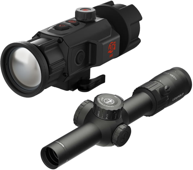 ATN TICO 6 1x50mm 640x512px Thermal Clip On & Leupold Mark 4HD 1-4.5x24 LPVO Rifle Scope w/ Illum. FireDot TMR Reticle 30mm Tube Second Focal Plane