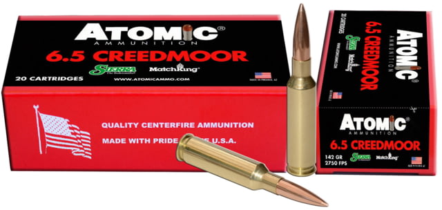 mic Ammunition Match 6.5mm Creedmoor 142 Grain Hollow Point Match Brass Cased Rifle 20 Rounds Ammo