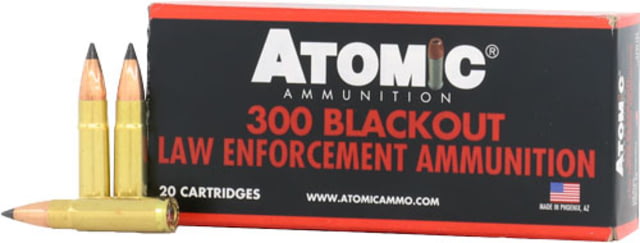 Atomic Ammunition .300 AAC Blackout 110 Grain Jacketed Hollow Point Brass Cased Centerfire Rifle Ammo 20 Rounds - Atomic Ammunition