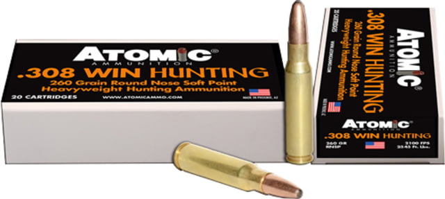 Atomic Ammunition Atomic Ammo .308 Win 260gr. Roundnose Softpoint 20-pack - Atomic Ammunition
