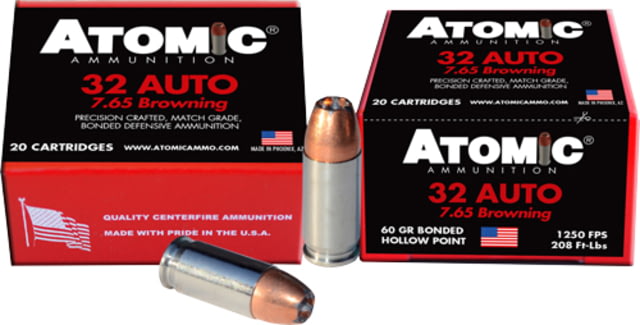 Atomic Ammunition Atomic Ammo .32acp +p 60gr. Jhp 20-pack - Atomic Ammunition