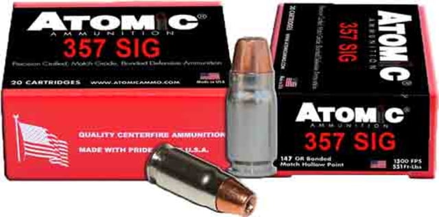 Atomic Ammunition Atomic Ammo .357 Sig 147gr. Bonded Jhp 20-pack - Atomic Ammunition