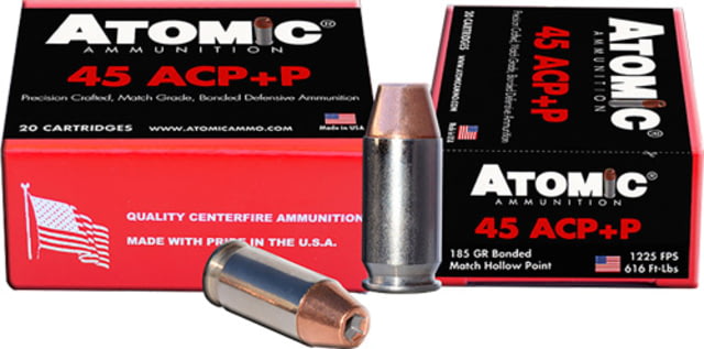 Atomic Ammunition Atomic Ammo .45acp +p 185gr. Bonded Jhp 20-pack - Atomic Ammunition