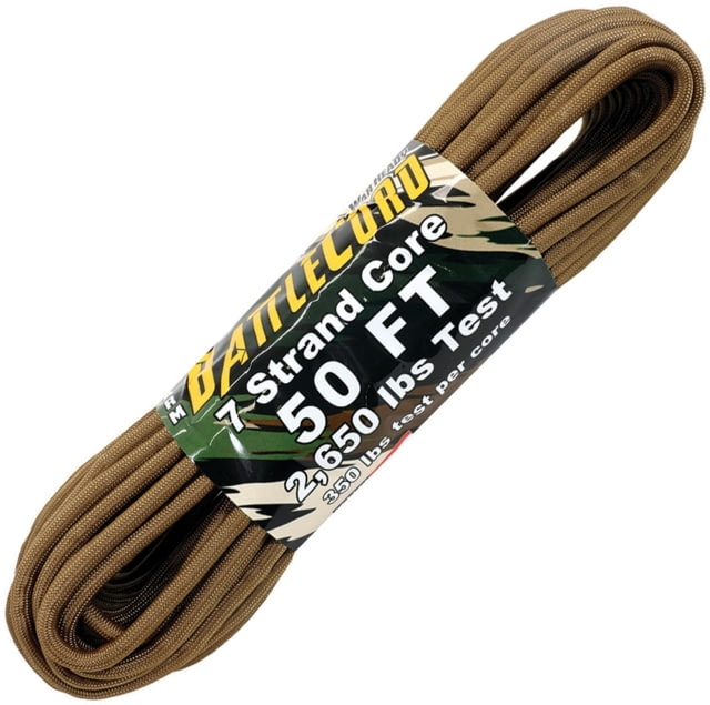Atwood ARM BattleCord 50ft 7 Strand Core 2650 Lbs Test 350 Lbs Test Per Core Rot Uv Mildew Resistant Coyote Brown 50 Ft