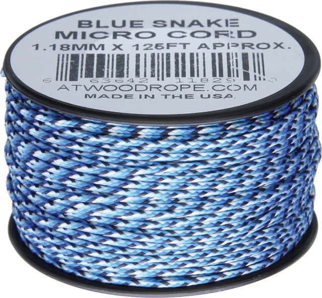Atwood Micro Cord 125ft 1.18mm Diameter Nylon Construction Blue Snake MP07 - BLUE SNAKE