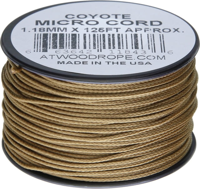 Atwood Micro Cord 125ft 1.18mm Diameter Nylon Construction Coyote MS24 - COYOTE