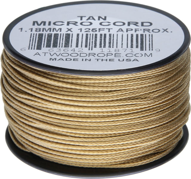 Atwood Micro Cord 125ft 1.18mm Diameter Nylon Construction Tan MS10 - TAN