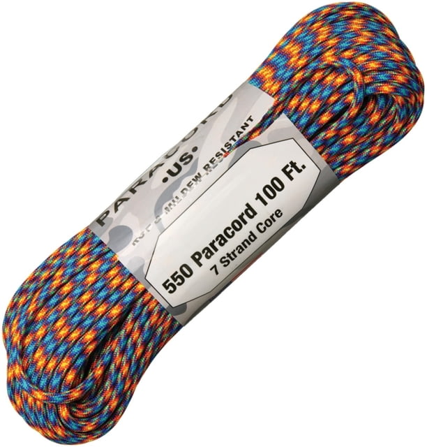 Atwood Parachute Cord 100ft 550 Cord 7 Strand Core Fire & Ice P69 - FIRE & ICE