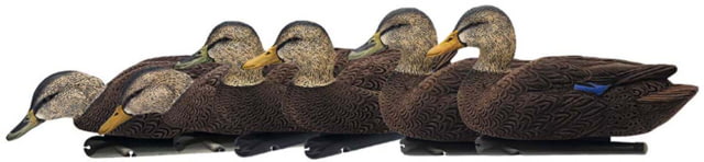 Avian X Top Flight Duck Decoy Flocked Black Duck Floater 6 pk - Avian X