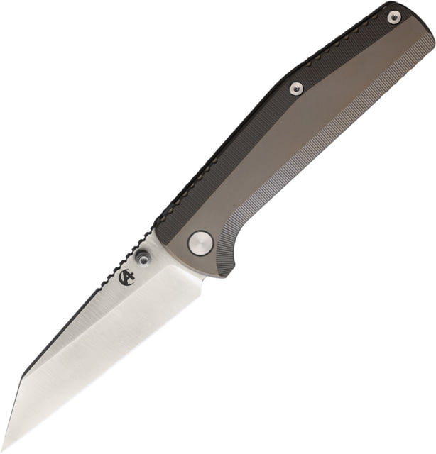 B'yondEDC Contact Folding Knife 4.13in Closed 3.13in S35VN Satin Blade Gray Titanium Handle Nylon Sheath - B'yondedc