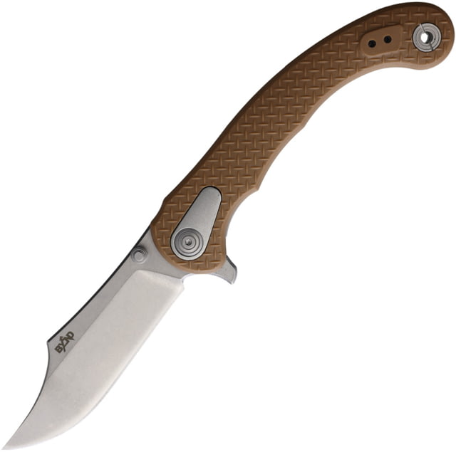 B'yondEDC Motiv Folding Knife 5in Closed 3.75in D2 Tool Steel Stonewash Blade Dark Earth Textured ABS Handle - B'yondedc