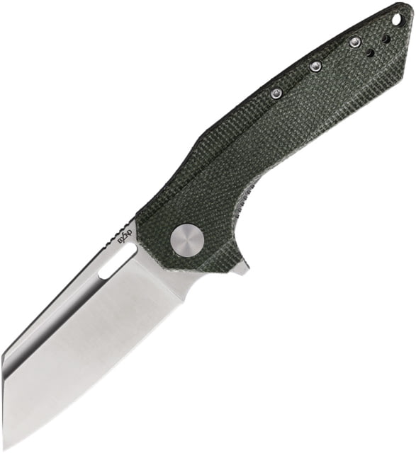 B'yondEDC Thwaak Folding Knife 4in Closed 2.88in 14C28N Sandvik Satin Blade OD Green Canvas Micarta Handle - B'yondedc