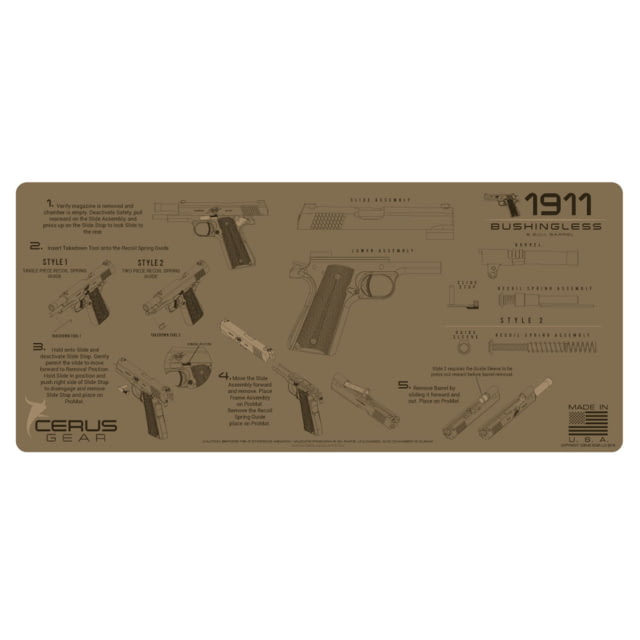 Cerus Gear  BUSHINGLESS & BULL BARREL INSTRUCTIONAL PROMAT - COYOTE TAN F32B47B9 CE - Cerus Gear
