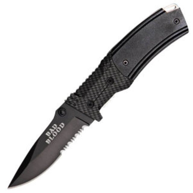 Bad Blood Carbon Fiber Folder Knife Carbon Fiber G10 Handle Combo Black - Bad Blood
