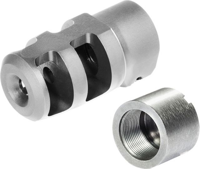 Badger Ordnance Metric Mini FTE Muzzle Brake Clamp style 18 X 1 thread for .30 caliber - Badger Ordnance