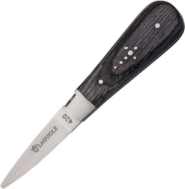 Baladeo Laguiole Oyster Knife Type Nautical Overall 6.375in Blade 2.625in L SS Steel L Standard Edge Handle Wood Dark Gray Handles With Forged Bolster - Baladeo