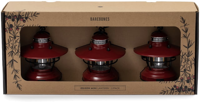 Barebones Edison Mini Lantern 3 Pack Red - Barebones