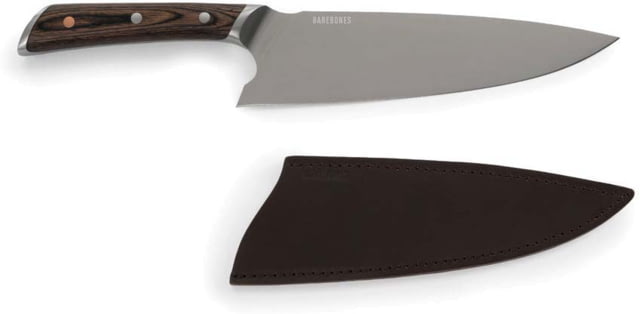 Barebones No. 8 Chef's Knife 12.5in Overall 8in 50CrMoV15 Satin Blade Black Resin Infused Pakkawood Handle - Barebones