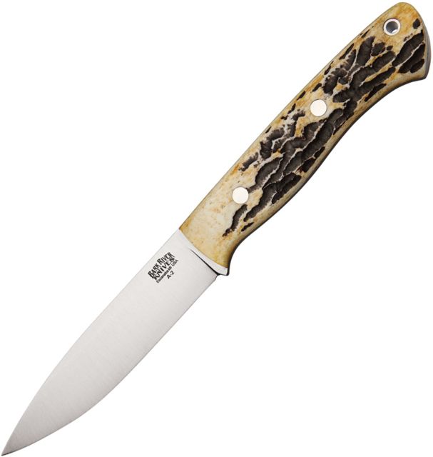 Bark River Aurora LT Antique Stag Bone Fixed Blade Knife 4.63in CPM-3V Carbon Steel Antique Stag Bone Handle - Bark River