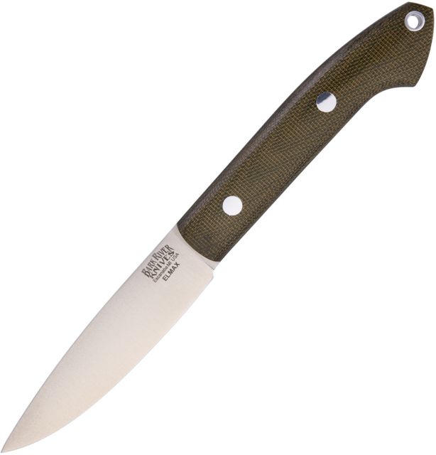 Bark River Bird And Trout Green Canvas Fixed Blade Knife 3.625in Standard Edge Satin Green Canvas Micarta Handle - Bark River