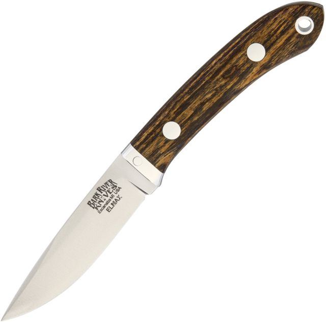 Bark River Blackwater Elmax Bocote Fixed Blade Knife 3in Standard Edge Satin Brown Bocote Wood Handle - Bark River