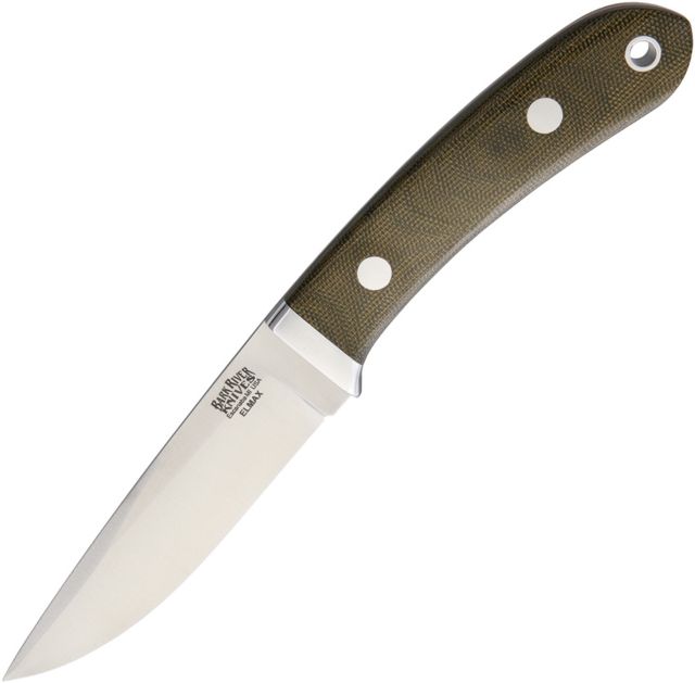 Bark River Blackwater II Green Canvas Fixed Blade Knife 4.25in Standard Edge Satin Green Canvas Micarta Handle - Bark River