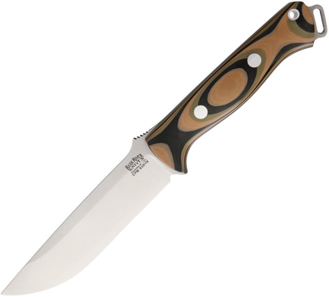 Bark River Bravo 1.25 Mil Spec Camo Fixed Blade Knife 5in S35VN Steel Standard Edge Satin Camo Micarta Handle - Bark River