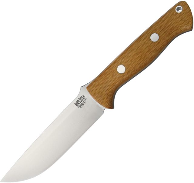 Bark River Bravo 1.25 Natural Canvas Fixed Blade Knife 5in Drop Point Natural Canvas Micarta Handle - Bark River