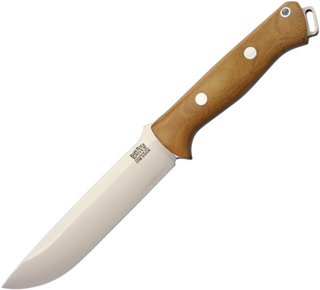 Bark River Bravo 1.5 Natural Canvas Fixed Blade Knife 5.75in Stainless Steel Standard Edge Satin Natural Canvas Micarta Handle - Bark River