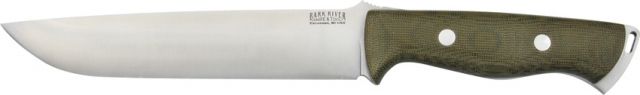 Bark River Bravo 2 Fixed Blade Knife Steel Blade Green Canvas Micarta Handle BA211MGC - Bark River