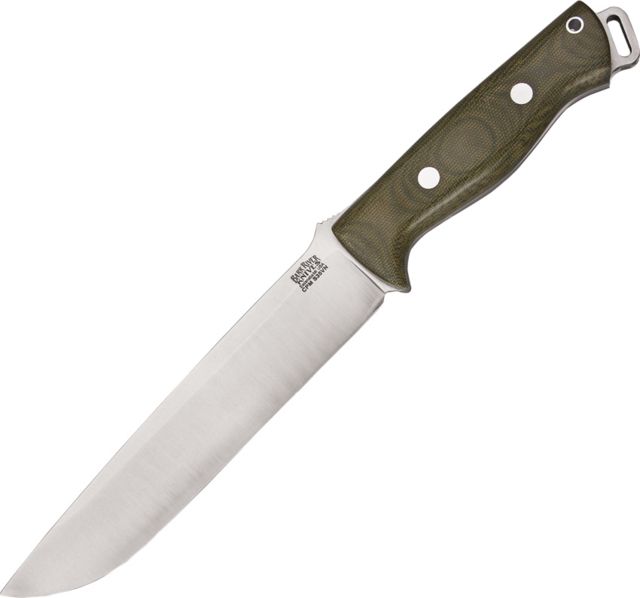 Bark River Bravo 2 Green Canvas CPM S35VN Fixed Blade Knife 7in Stainless Steel Standard Edge Green Canvas Micarta Handle - Bark River